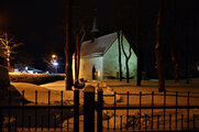 Wallfahrtskirche Hallenberg im winterlichen Lichtschein